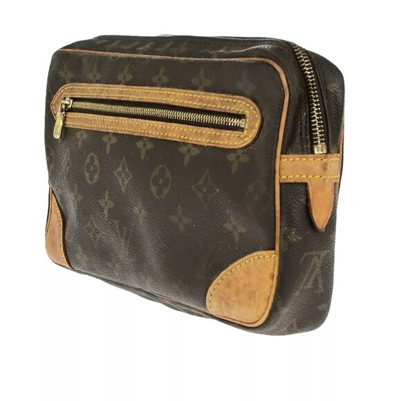 LOUIS VUITTON Marly Dragonne GM Clutch Hand Bag Monogram Brown - Picture 9 of 15